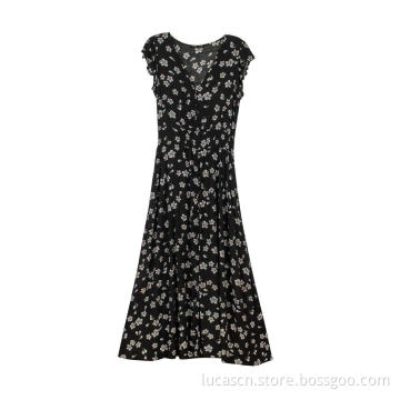 Women's Short Sleeve  Maxi Dresses Casual Long Dresses